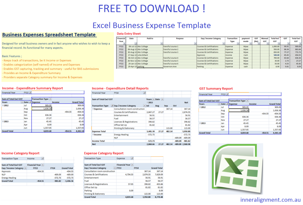 Excel Businsess Expense Templale